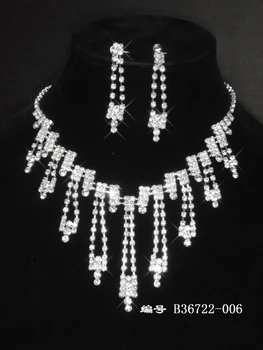 

Fashion Women Wedding Jewelry Crystal Rhinestone Necklace And Earring