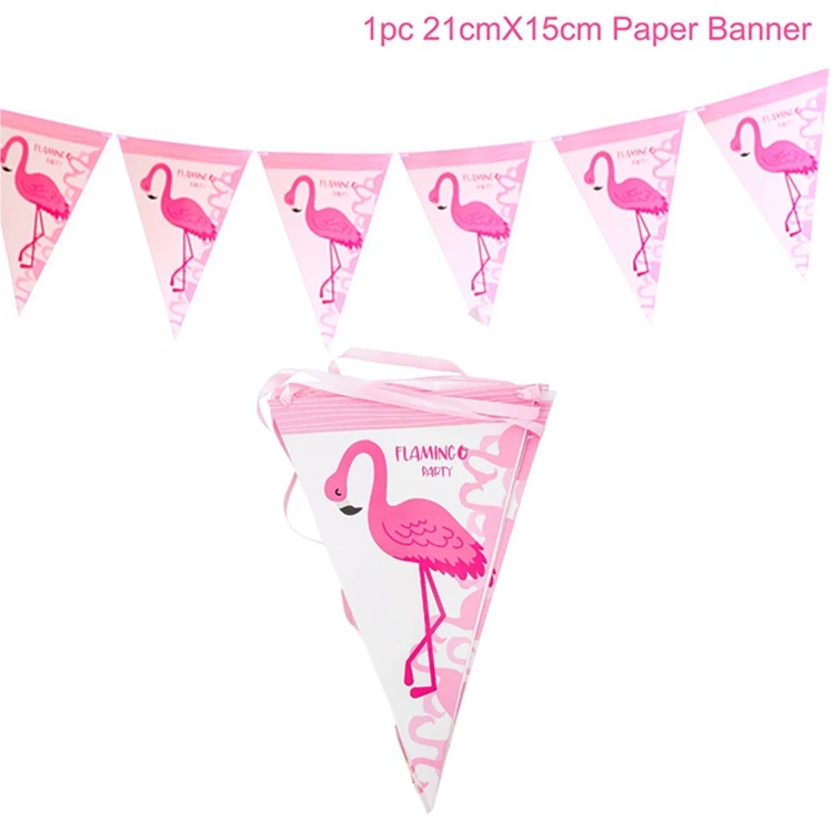 Pink Flamingo Party Decor Pineapple Girl 1st Birthday Party Babyshower Supplies Flamingo Wedding Happy Birthday Party Decor Kids - Цвет: Flamingo Banner