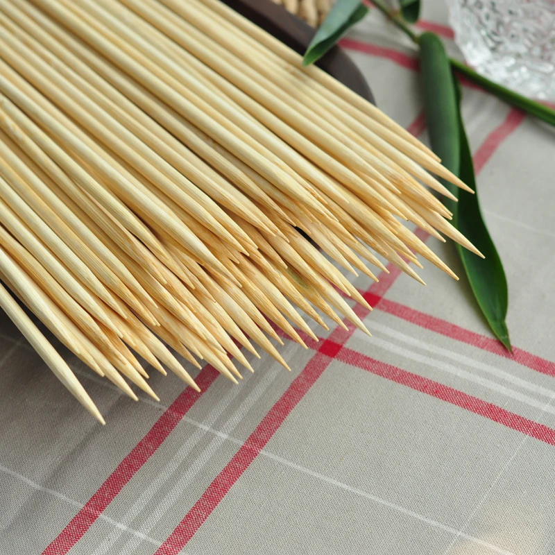100-400pcs 30cm x 4mm Wood Barbecue Skewers Long Bamboo BBQ Sticks Grill for Meat Food Tomato Potato Bar Restaurant Supply