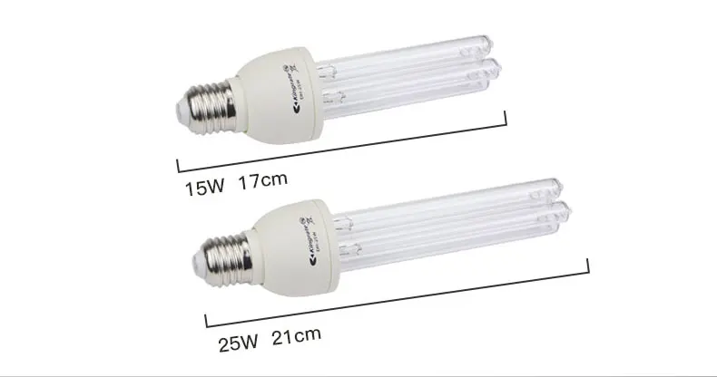 15W 25W UV lamp Quartz Germicidal Disinfection UVC CFL Ozone LED Light bulb Ultraviolet Sterilizer bacterial Kill Mite Home lamp