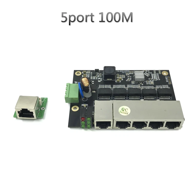 Промышленный Коммутатор Ethernet модуль 5 портов неуправляемый 100/1000 Мбит/с PCBA плата OEM Авто-зондирования порты PCBA материнская плата OEM - Цвет: 5port100MSuit