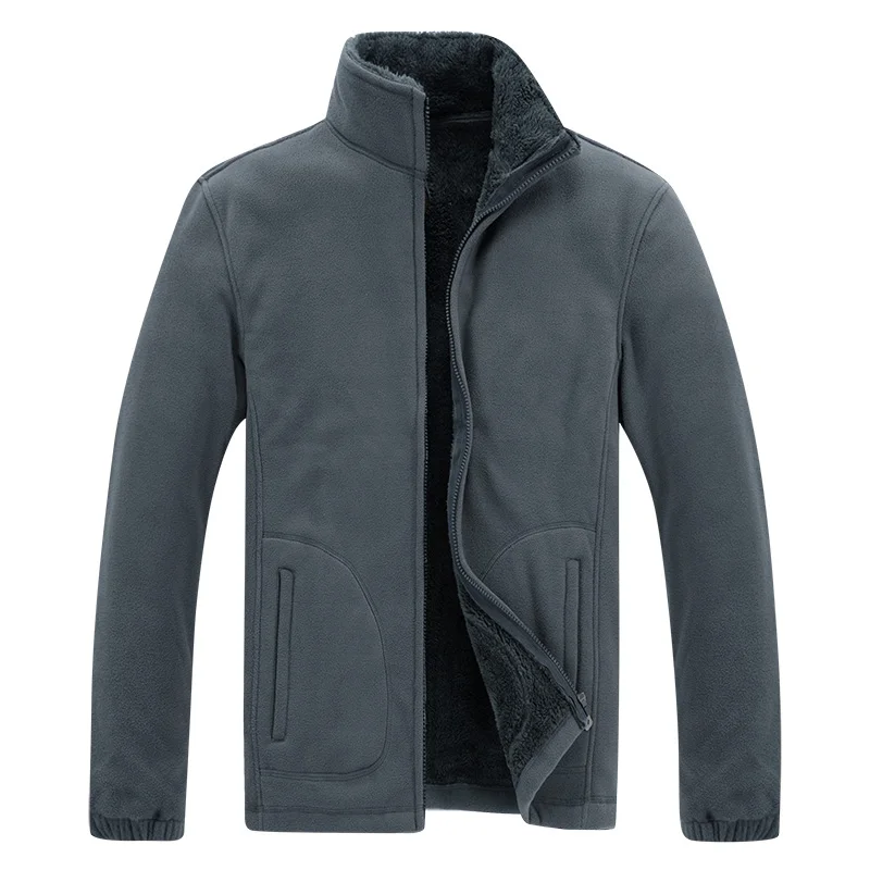 MANTLCONX 7XL 8XL новая зимняя куртка Мужская Флисовая теплая армейская Стильная мужская ветровка мужская зимняя ветрозащитная парка размера плюс 8XL - Цвет: Gray