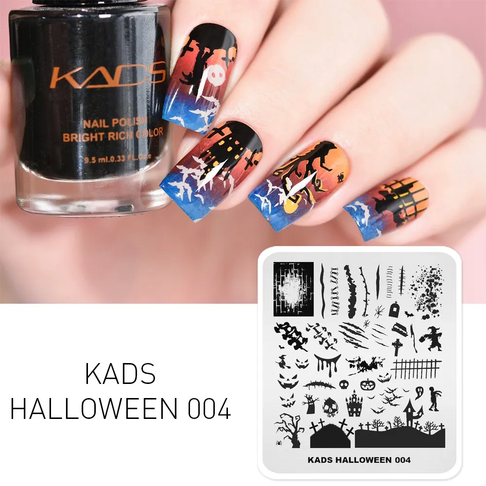 HALLOWEEN-004 AriesLibra дизайн ногтей шаблон Рождество печать для Хэллоуина шаблон пластины штамповки пластины ногтей трафарет маникюрный шаблон трафареты - Цвет: HALLOWEEN-004