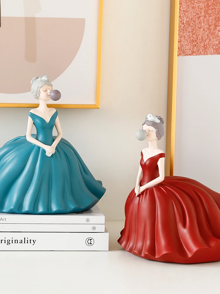 

Creative small ornaments blow bubble girl Nordic luxury home decorations move to a new home gift girl heart