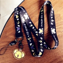 Аниме милый мультфильм кулон декольте ремешок ключ сертификат тренажерный зал мобильный телефон с USB значок клип DIY ремешок роскошный шею цепь