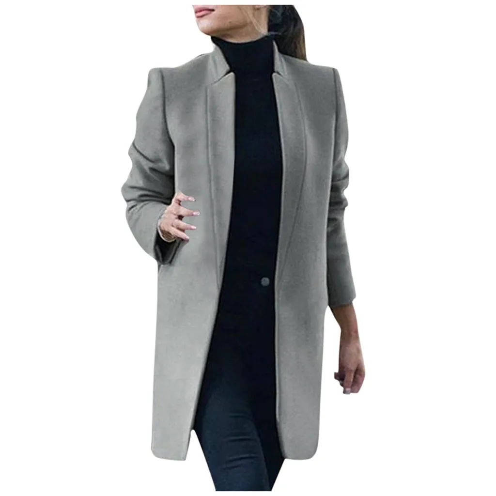 coats Womens Artificial Wool Trench Ladies Warm Long Overcoat Outwear fashion new Work Office Formal coats and jackets women