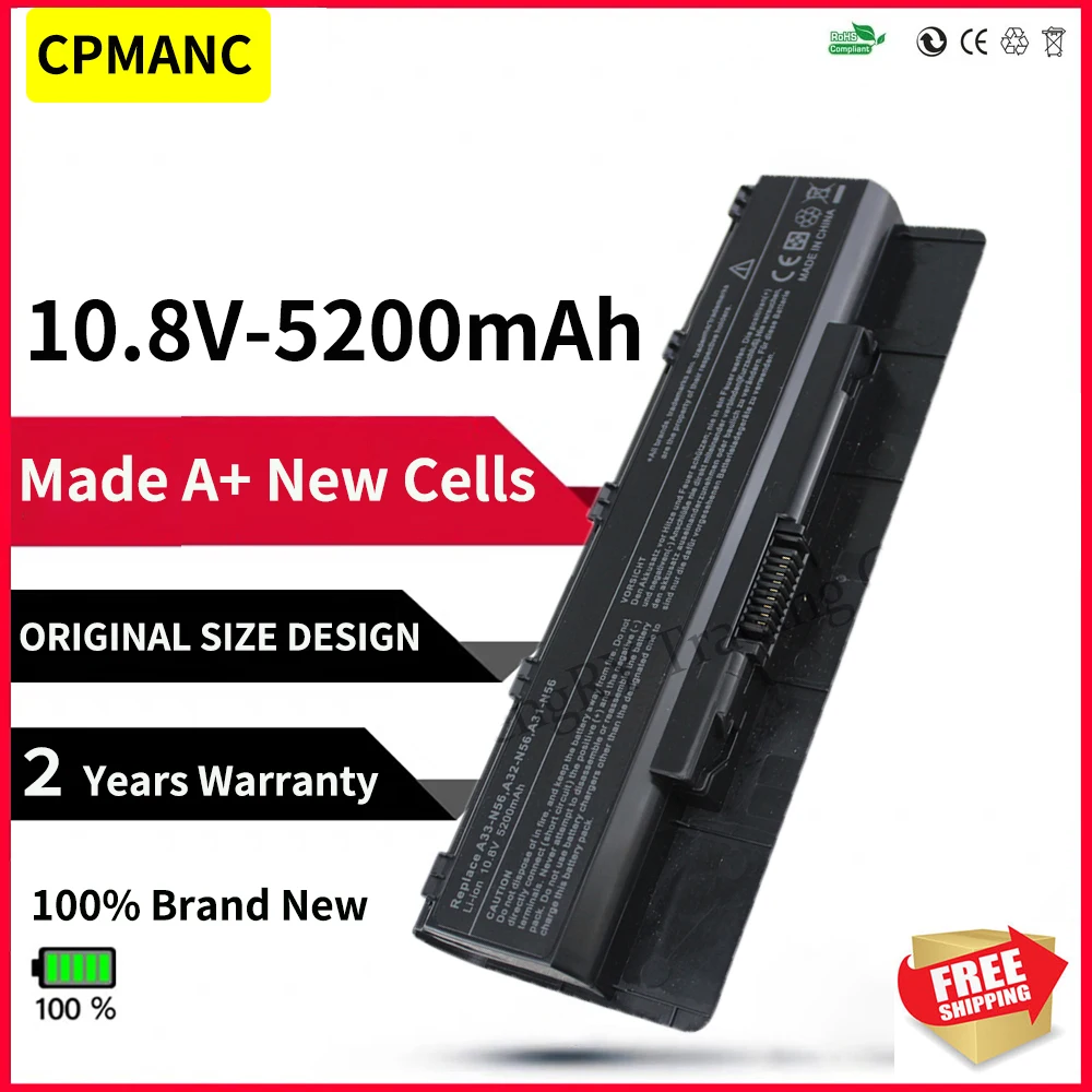 Аккумулятор для ноутбука A31-N56 Asus N56 N56D N56DY N56J N56JK N56VM N56VV N56VZ N56JN N56JR N56V N56VB N56VJ |