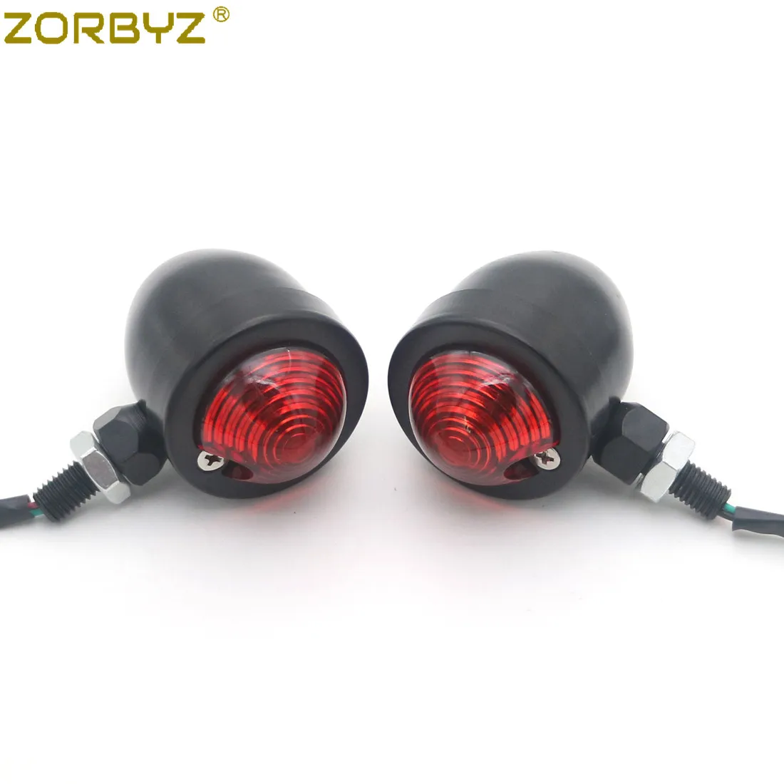 ZORBYZ мотоцикл Красный объектив металлическая пуля тормозной хвостовой индикатор для Harley Honda Bobber Chopper на заказ
