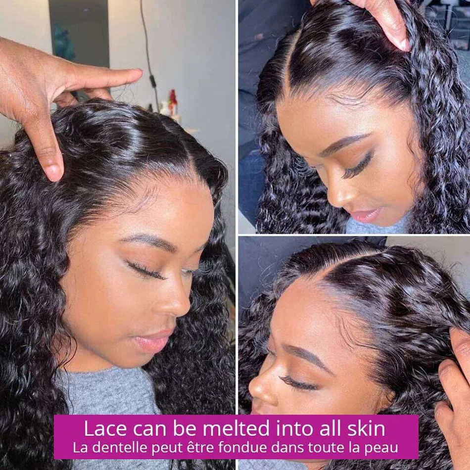 Water Wave Lace Front Wig 13x4 Lace Frontal Human Hair Wigs Brazilian HD Deep Wave Curly Human Hair Wigs For Women Wet And Wavy