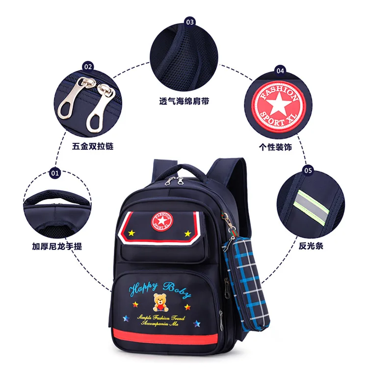 

Schoolbag for Elementary School Students GIRL'S Backpack 1-3 Grade 2 Two Grade Spine-Burden Relieving Children Light BOY'S Girls