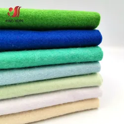 Set of 7 Soft Felt Fabric Rolls - 20x90cm Non-Woven Sheets for DIY Crafts & Sewing Projects (1.4mm Thick) (Green Series)