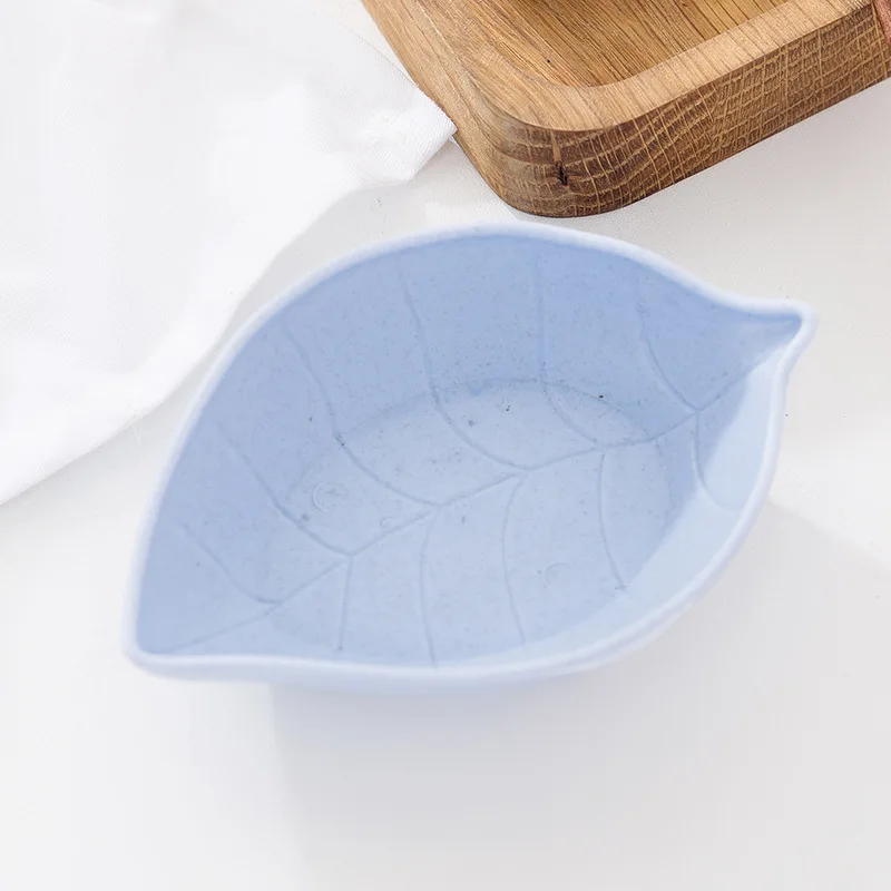 buy 1 pc Kithcenware поставляет простой лист в форме эко-дружественного пластика маленькое блюдо для ароматизатора мини тарелка для соуса посуда лоток - Цвет: buy 1 pc