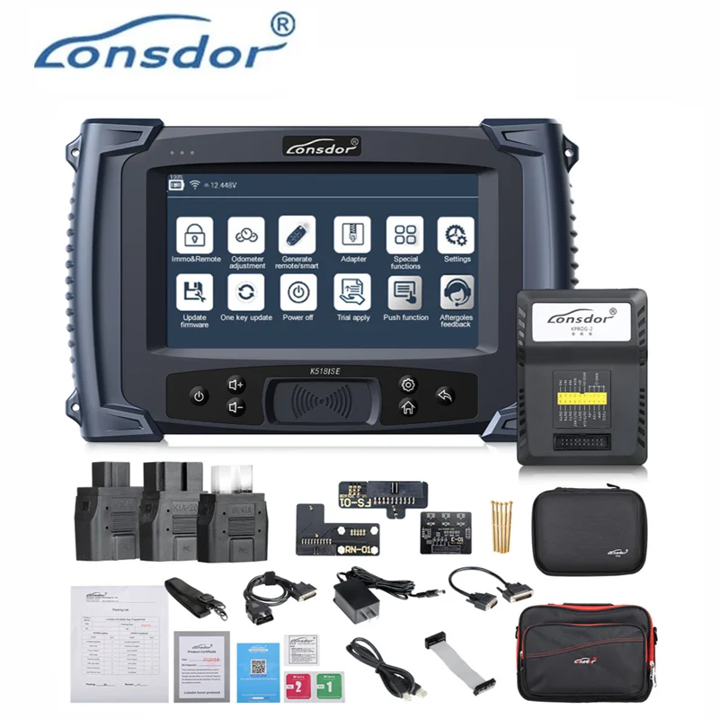 

Lonsdor K518ISE Auto Key Programmer for All Makes Plus LKE Emulator+ADP 8A/4A Adapter Toyota/ Lexus Proximity Key