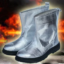 Защитная обувь из алюминиевой фольги; Мужская высокотемпературная Рабочая обувь; Нескользящая дышащая подошва; устойчивая к маслу и износу; DXZ68