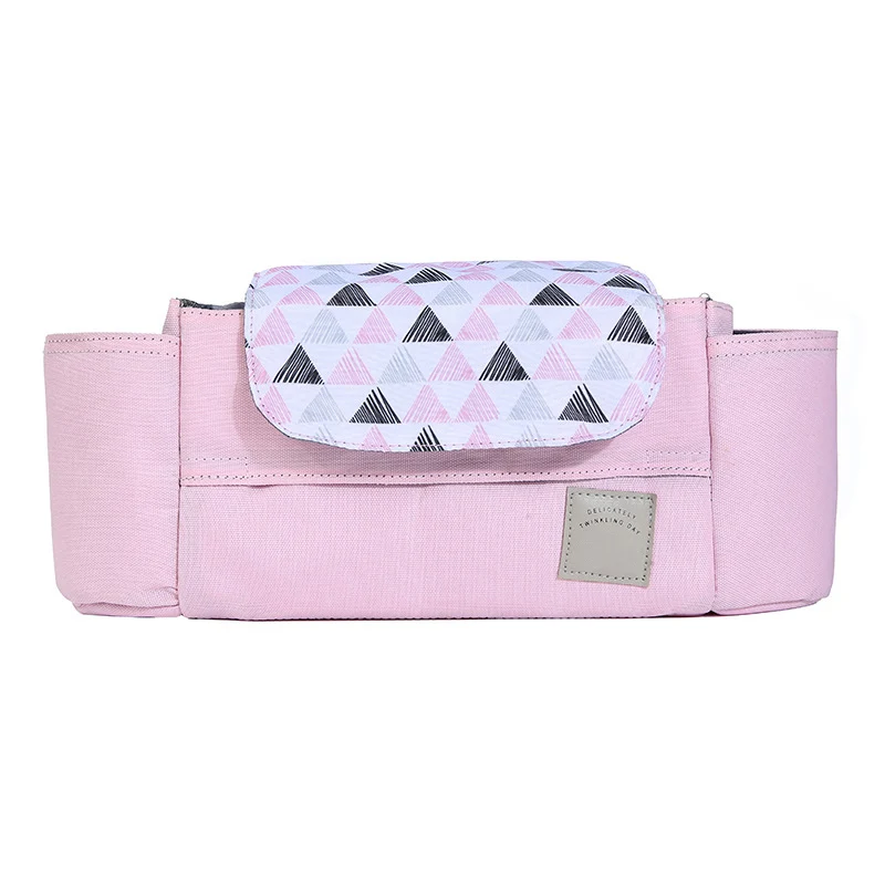 Pink triangle TI519 Аксессуары для детской коляски, водонепроницаемая чашка, коляска с держателем, органайзер для детской коляски, коляска, тележка, подвесная сумка, сумка для бутылки с героями мультфильмов - Цвет: Pink triangle TI519