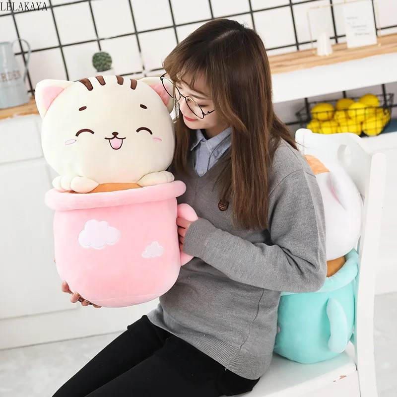 4 стиля плюшевая чашка с кошкой Мультяшные игрушки Kawaii Детские Спальные Мягкие животные Подушка с одеялом три в одном творческие подарки