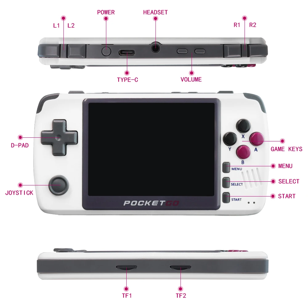 Игровая консоль-новая игровая консоль PocketGo в стиле ретро, Игровая приставка PS1 SNES, портативная игра с ips экраном