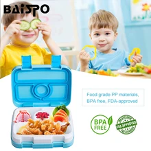Baispo Microwavable квадратная коробка для обеда для детей Герметичный пищевой контейнер с отделениями BPA бесплатно ланчбокс для пикника школы