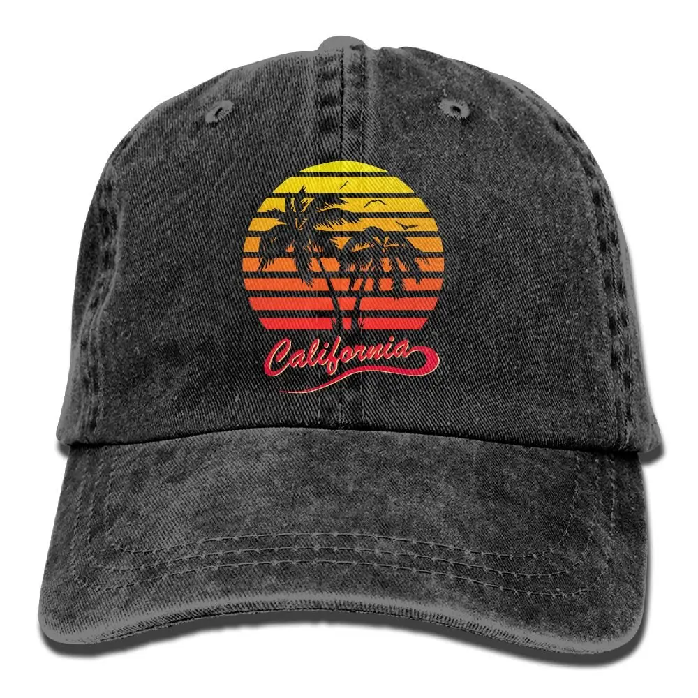 California 80s закат унисекс бейсболка хлопок деним Регулируемая Кепка в стиле хип-хоп для мужчин или женщин