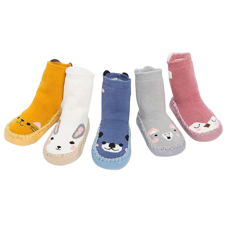 Chaussettes antidérapantes pour tout-petits | Épais et chauds, Style nouveau, chaussettes pour bébés filles et garçons, motif Animal de dessin animé mignon, chaussons pour enfants