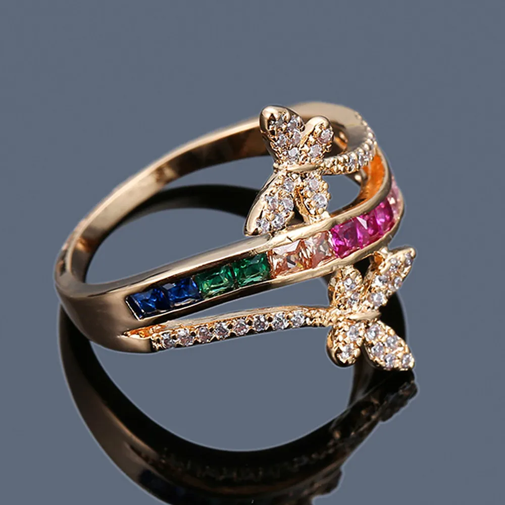 Monaco Модные кольца для женщин anillos радужные драгоценные Камни Многоцветный Кристалл 18 К золото белое серебро бриллианты вечерние ювелирные изделия для невесты