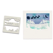 

Scenic Christmas Stencil Scrapbook Diary Decoration Embossing Template DIY Greeting Card Handmade New Arrival 2021