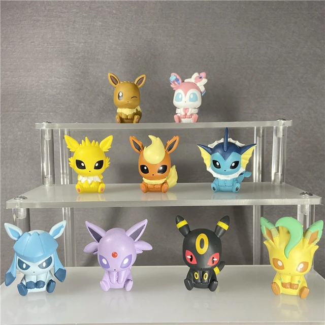 Conjunto de brinquedos pokemon, boneco de anime pikachu eevee psicopato