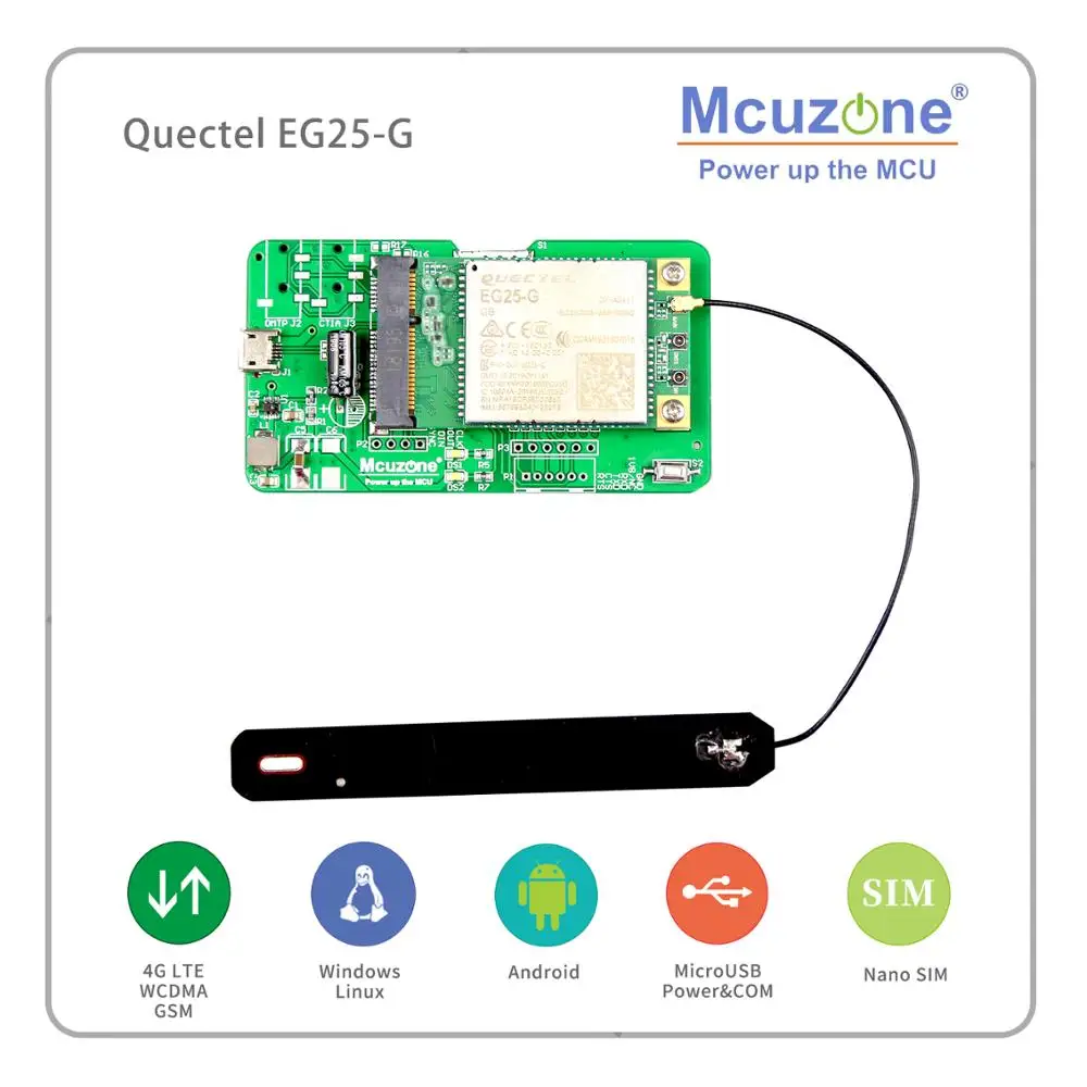 

Quectel EG25-G Global BAND 4G LTE WCDMA GSM GPRS, for Raspberry Pi Rockchip ARM Android Linux Wince Windows Quectel EG25-G