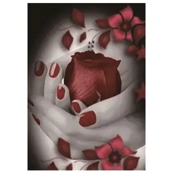 

Rose 5D round Shaped Diamond Painting Needlework Rhinestone Cross Craft Kit