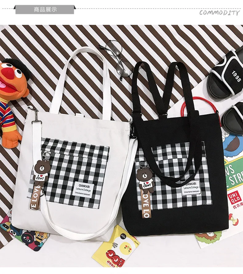 Multi-Purpose INS-Style Shoulder Canvas Bag Shoulder Women's Shoulder Korean-style Toth WOMEN'S Bag Students bu xi dai