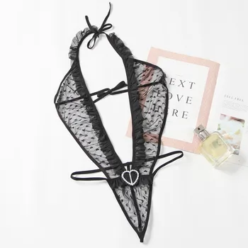 

Porno Sexy Lingerie Women Erotic Lace Bandage Deep V Neck Transparent Lenceria Erotica Mujer Sexi Babydoll Teddy Sexy Underwear