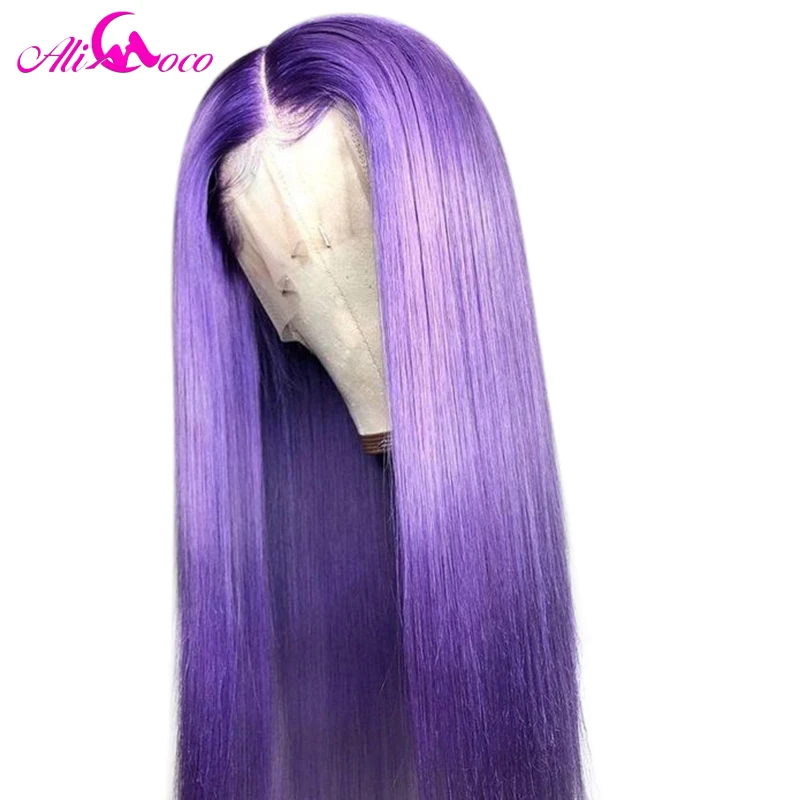 ALI Coco 150% Purple Human Hair Wig 