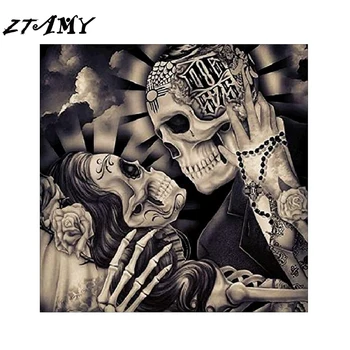 

DIY 5D Diamond Painting Kit,Square/Round Full Drill Rhinestone Embroidery Cross Stitch Arts Craft for Adults/Kids,Skull Couples