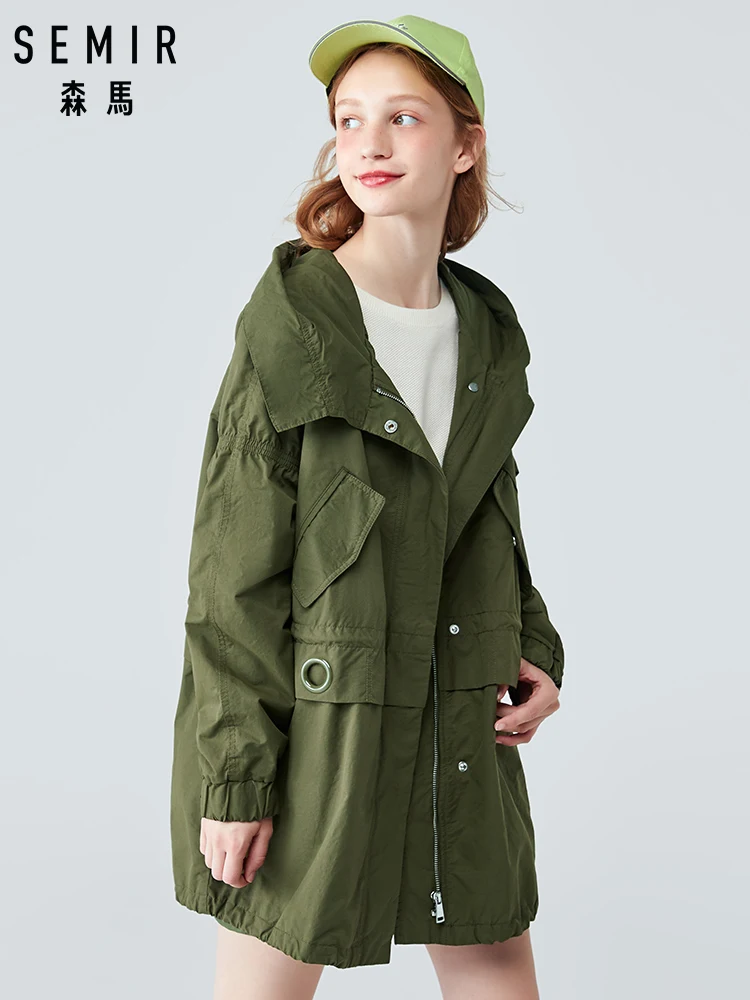 

SEMIR Windbreaker women 2019 autumn new oversize long trench snap popular waist fashion trend woman thin coat