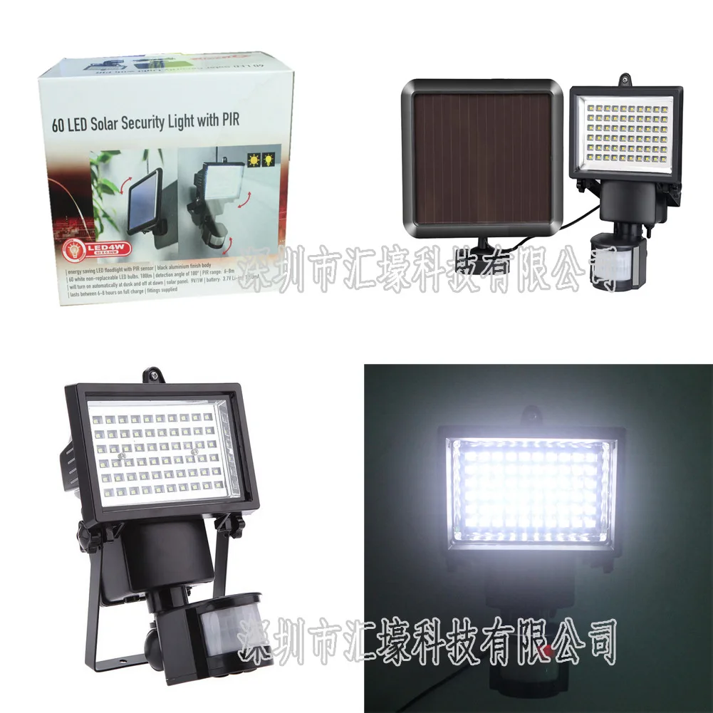 60LED патч прохода огни супер яркий Солнечный инфракрасный датчик человеческого тела огни Открытый двора настенный светильник