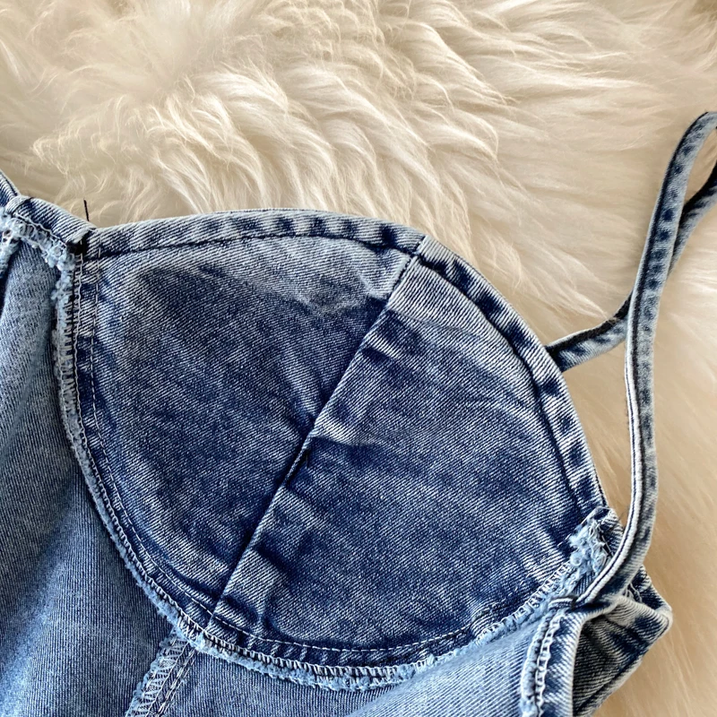 Женское платье из джинсовой ткани ZQLZ повседневное винтажное пляжное мини без