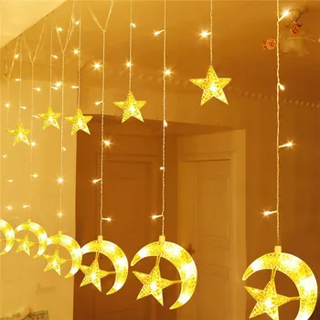 

1.5/3 m 10/20 LED Islamic EID Ramadan Festival String LED Light Decoration Star Moon Outdoor String Lights Christmas Home Lamp