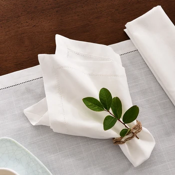 Tovaglioli da tavola 12 pezzi tavolo da pranzo per feste di nozze tovagliolo di stoffa bianco ristorante tovaglioli per la casa fazzoletto di lino in cotone 4 dimensioni 1