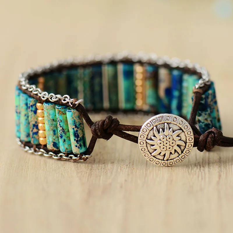 High End Leather Wrap Bracelet Chain Weaving Statement Wristband Cuff Bracelet Jewelry Holiday Gifts for Women