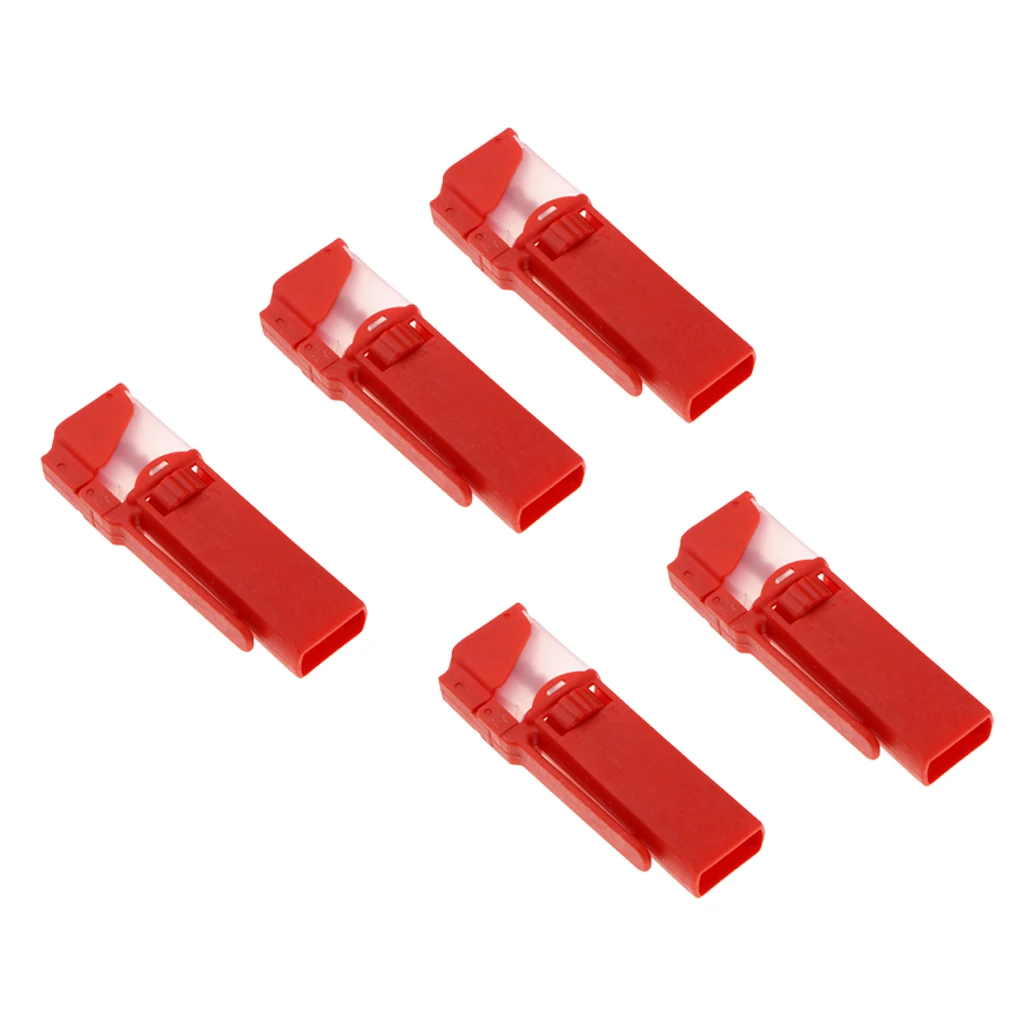 5pcs Powerful Bloodworm Clips Baits Clips Fishing Bait Bander Tool with Clear Box