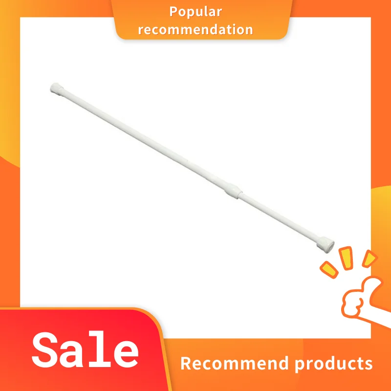 Spring Loaded Extendable Telescopic Net Voile Tension Curtain Rail Pole Rod Rods White 60*110cm