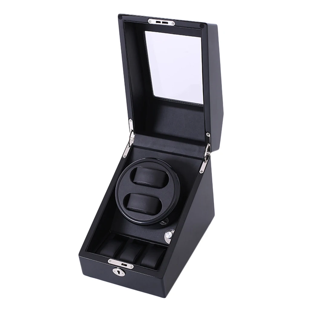 

2slots Mechanical Watch Winder Metal Rotating Tool Watch Case 5 Modes With Lock
