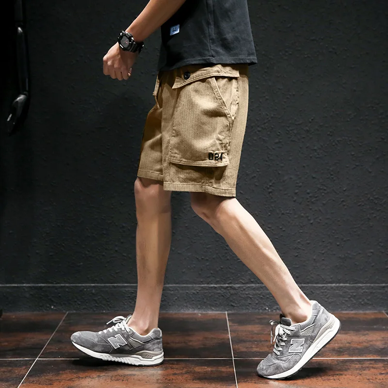 

2020 Mens Military Cargo Shorts Summer Army Green Cotton Shorts Men Loose Multi-Pocket Shorts Homme Casual Bermuda Trousers