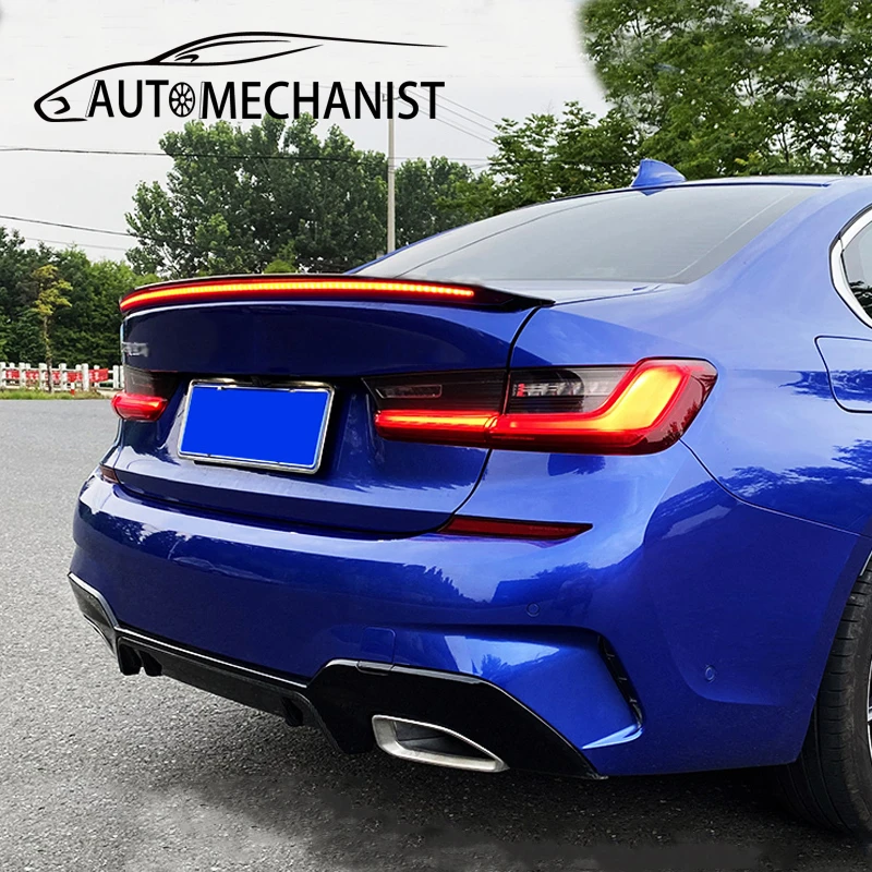 1.1/1.3M Carbon Fiber Led Rear Spoiler For Car Airfoil Trunk Lip Wing