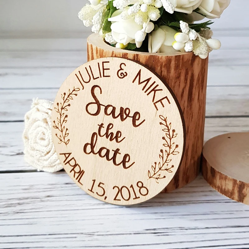  Personalized Calendar Wooden Save the Date Magnets Rustic Wooden MagnetsFridge Magnet Wedding Invit - 4000129263730