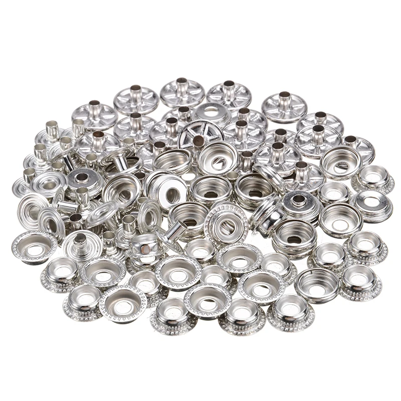 100pcs 25 Sets Press Stud Cap Button Fastener Snap Boat Canvas For DIY Sewing Leather Craft Clothes Bags | Дом и сад