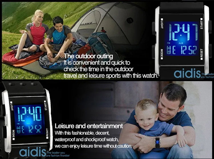 Цифровые мужские наручные часы, водонепроницаемые электронные спортивные часы, модные цифровые спортивные часы, светящиеся часы для мужчин
