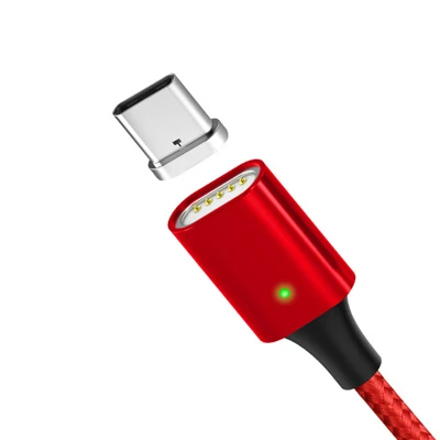 Микро Тип usb C Магнитный кабель Магнит USB кабель для мобильного телефона Быстрый Зарядное устройство, 1 м, 2 м, 3A быстрой зарядки шнур для Android мобильного телефона провода - Цвет: Red and Typ-C Plug