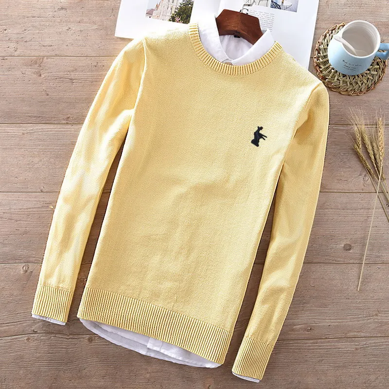 Cotton Sweater Men Long Sleeve Pullovers Outwear Man O Neck Male Sweaters Fashion Brand Loose Fit Knitting Clothing Englandl