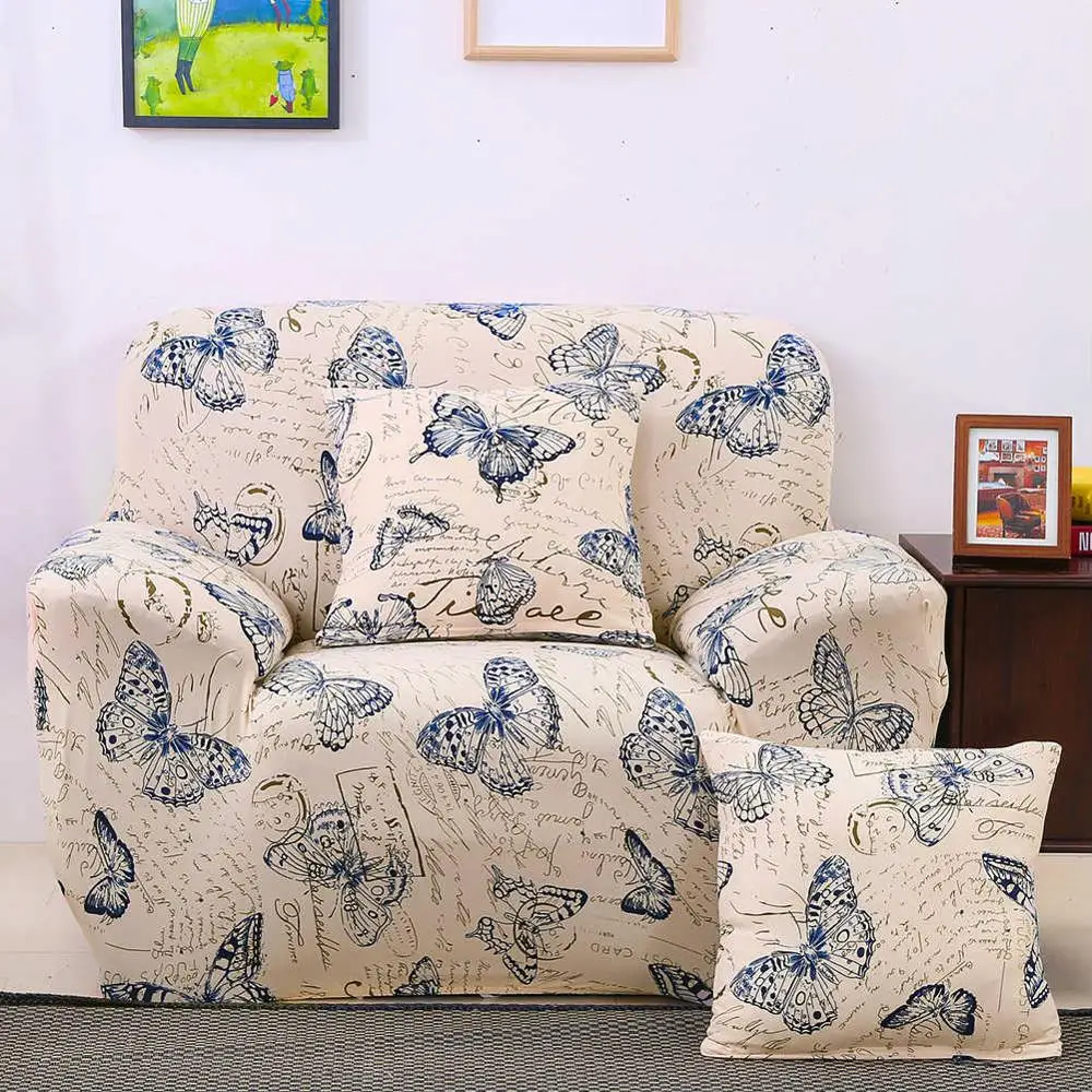 1 Seater Yeahmart модный принт бабочки 1 2 3 местный диван диване чехол эластичный стрейч секционный чехол для кресла мебель протектор - Цвет: 1 Seater
